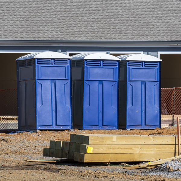 how often are the portable restrooms cleaned and serviced during a rental period in Marion